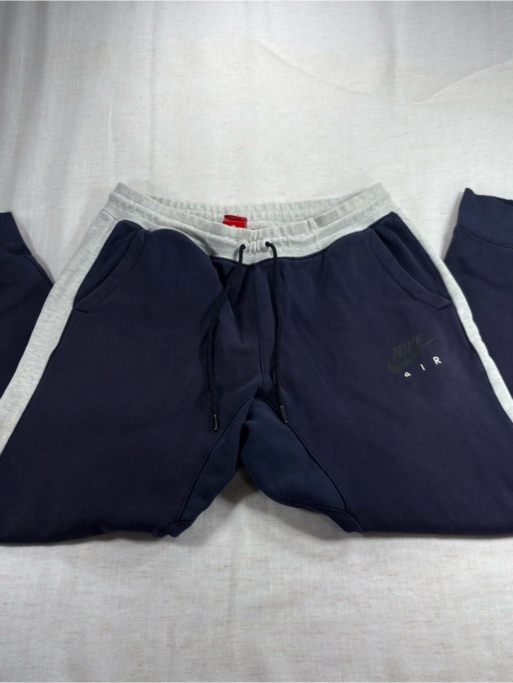Nike Men’s Navy and Grey Fleece Jogger Pants